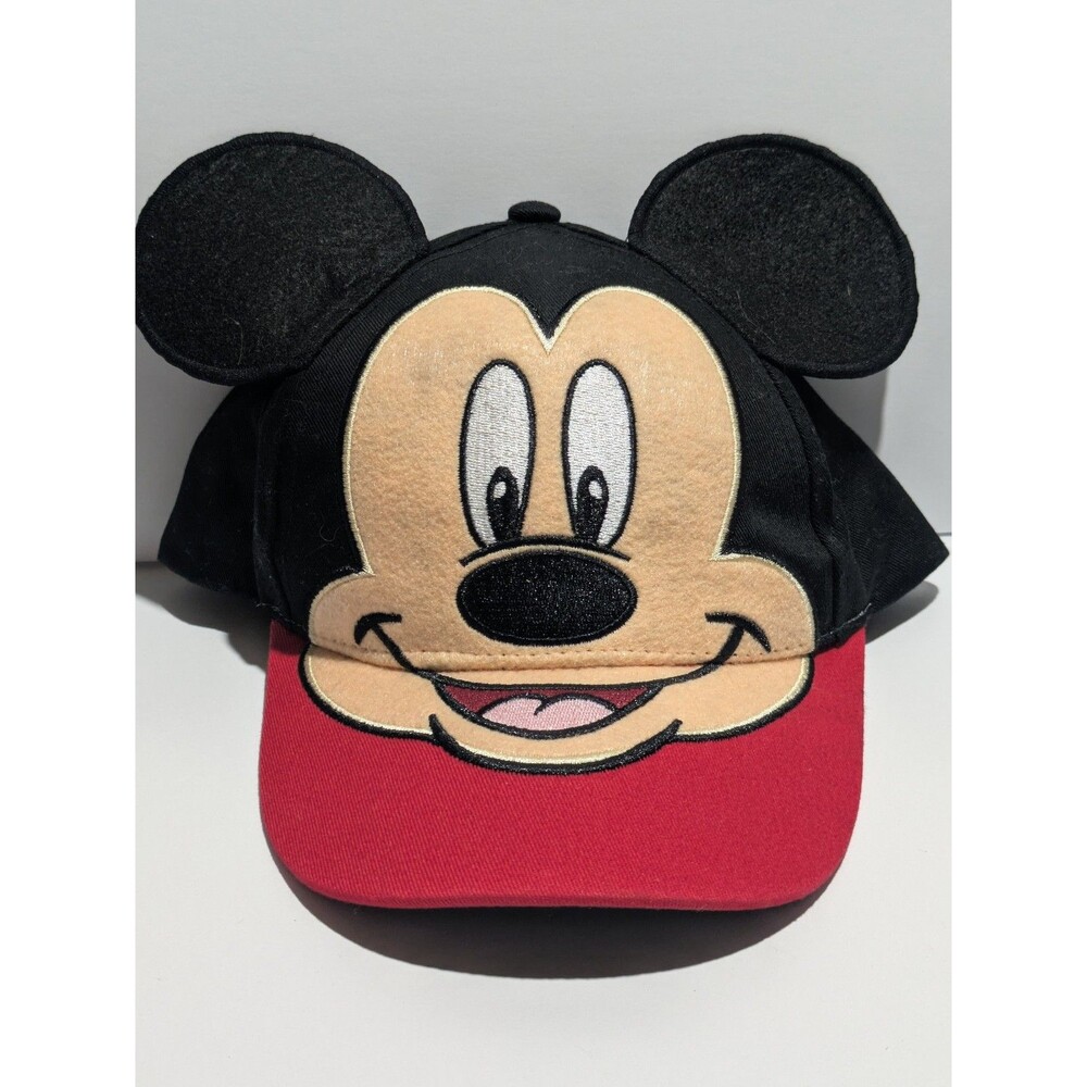 Disney Mickey Mouse 3D Ears Hat Youth Red Black Baseball Cap